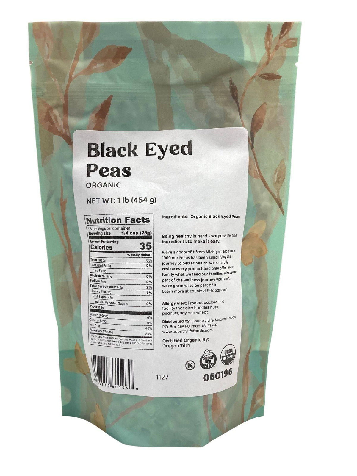 Black-Eyed Peas, Organic, Beans - Country Life Natural Foods