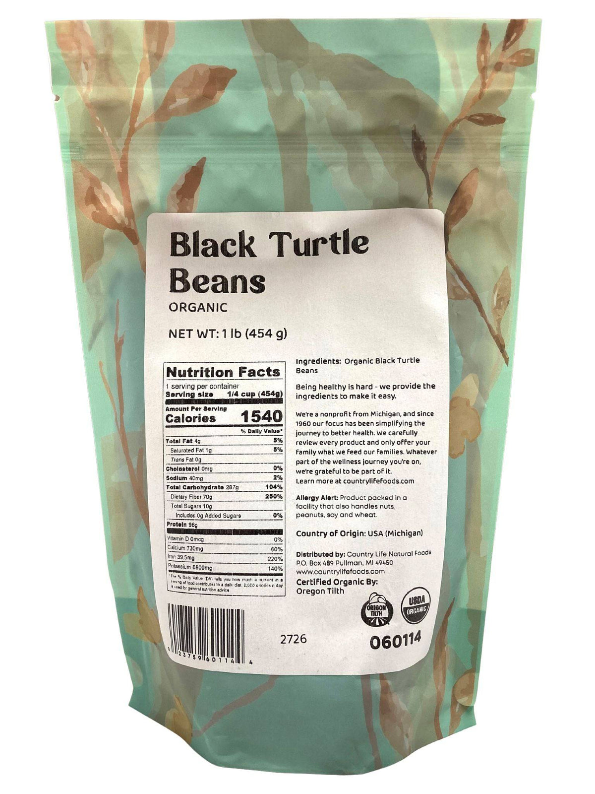 Black Turtle Beans, Organic, Beans - Country Life Natural Foods