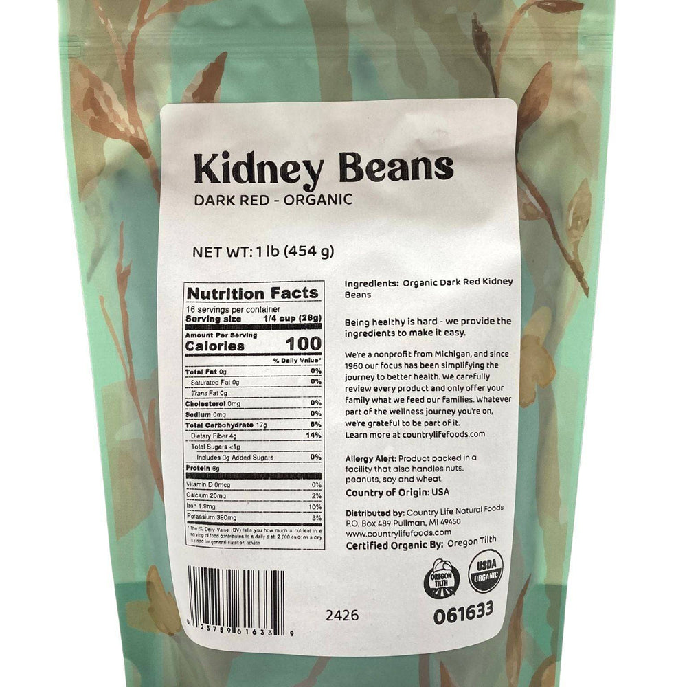 
                  
                    Organic Kidney Beans, Dark Red - Country Life Natural Foods
                  
                