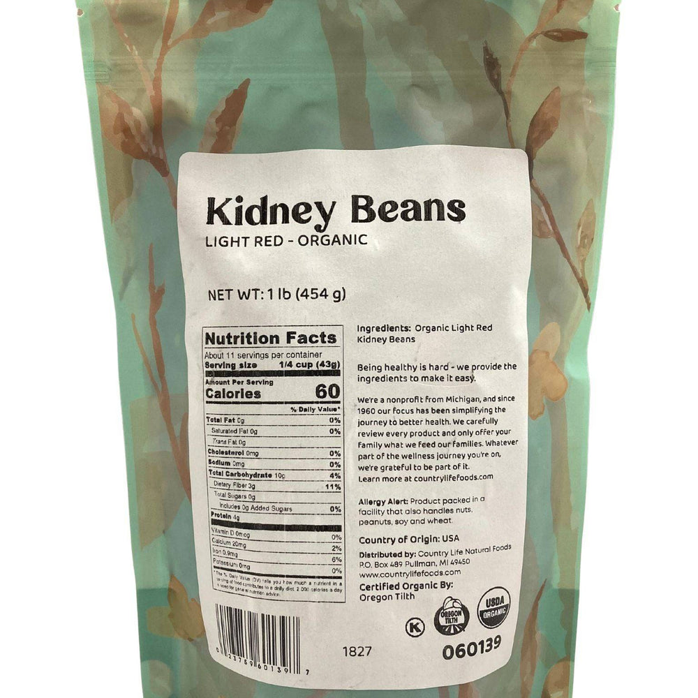 
                  
                    Organic Kidney Beans, Light Red - Country Life Natural Foods
                  
                