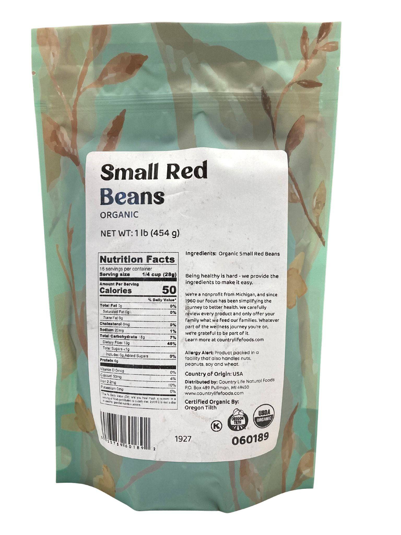 Red Beans, Organic, Small, Beans - Country Life Natural Foods