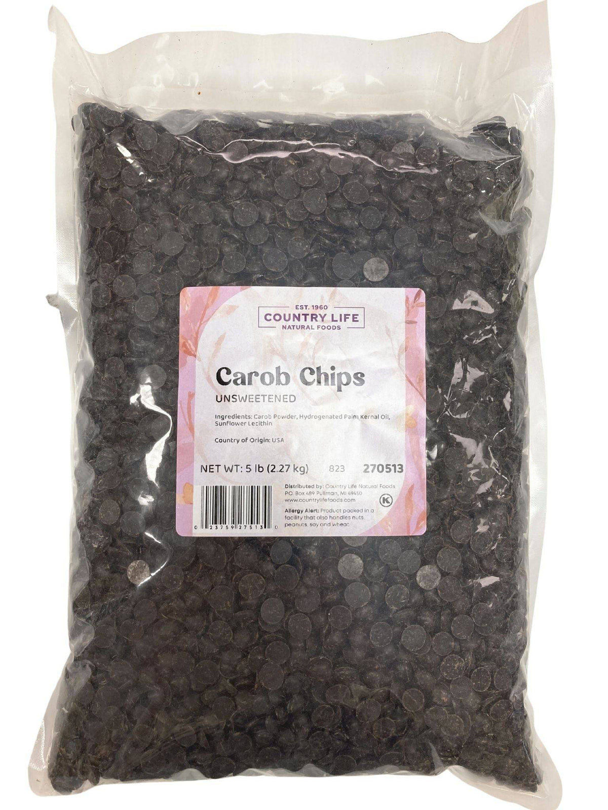 Carob Chips, Unsweetened, Carob - Country Life Natural Foods