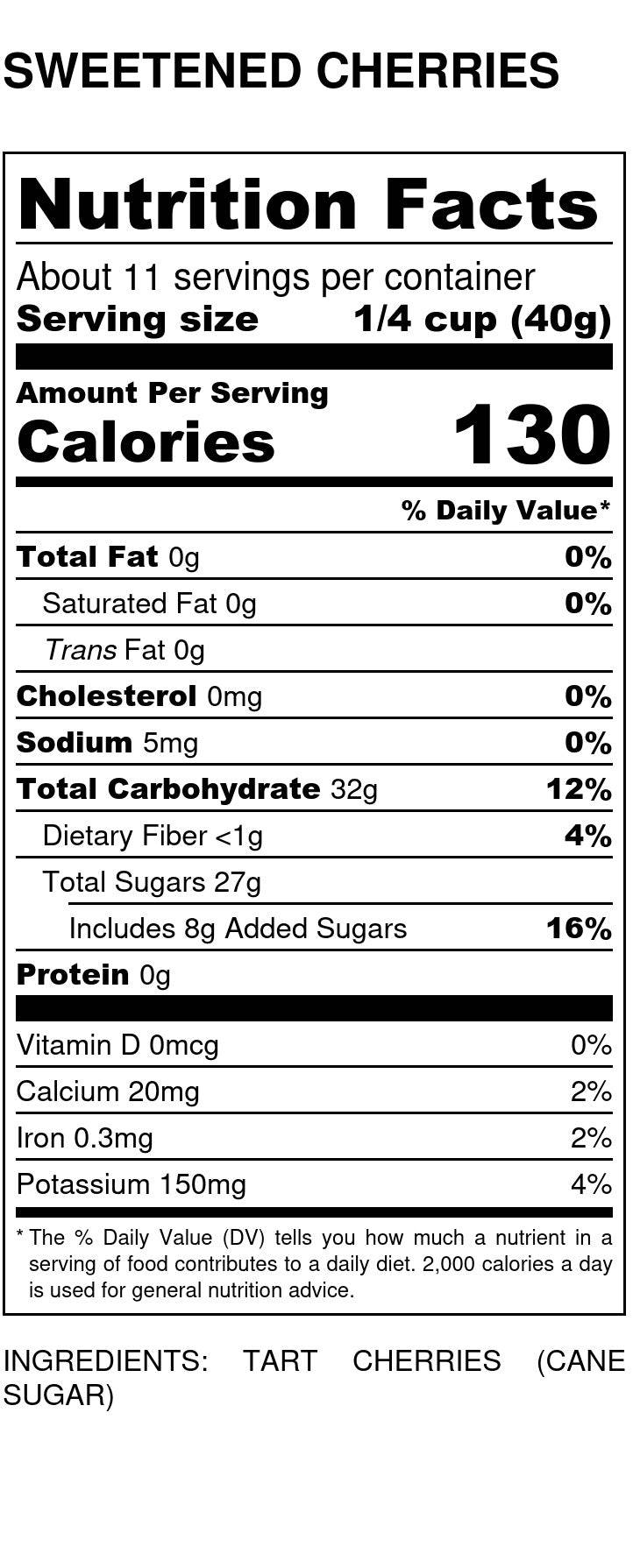 Organic Cherries, Tart - Sugar Sweetened - Country Life Natural Foods