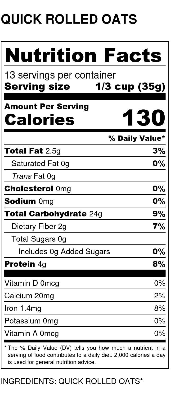 Oats, Quick Rolled, Oats - Country Life Natural Foods