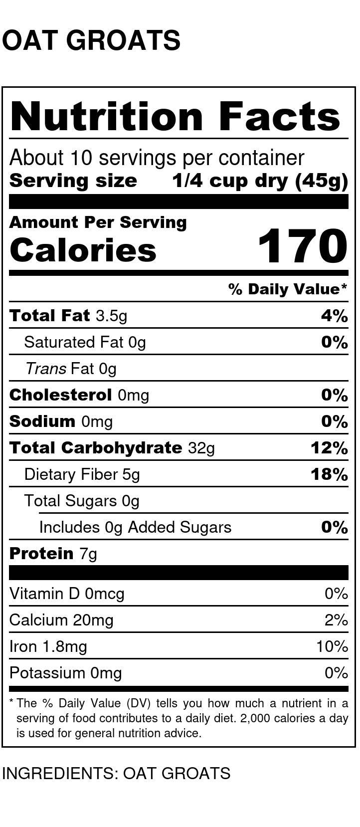 Oat Groats, Steel Cut - Gluten Free - 50lbs - Country Life Natural Foods