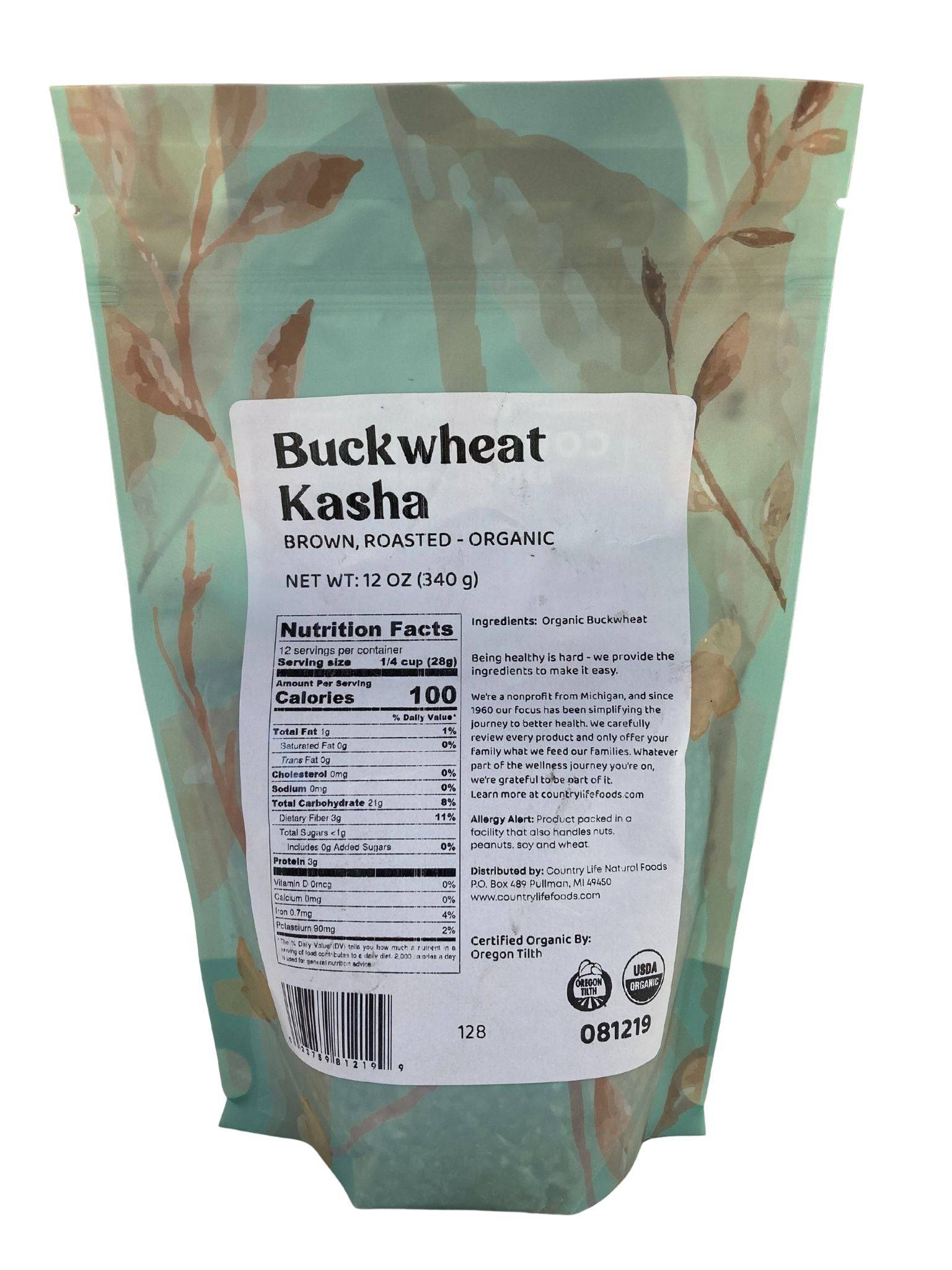 Buckwheat, Kasha, Brown Roasted, Organic, Grains - Country Life Natural Foods