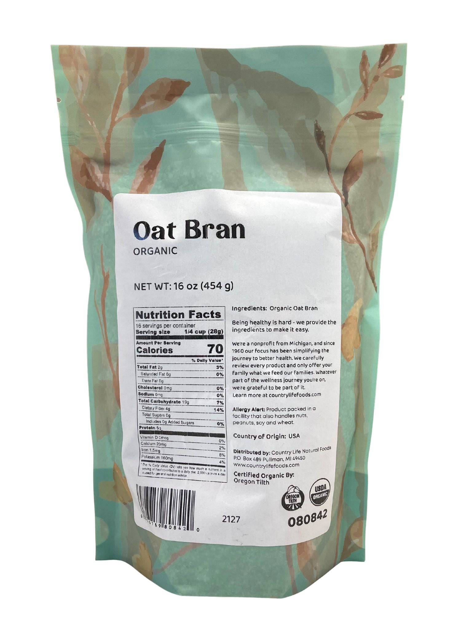 Oat Bran, Organic - Country Life Natural Foods