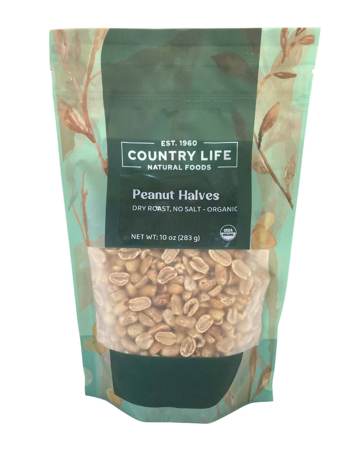 Peanuts, 1/2s Dry Roasted, No Salt, Organic, Nuts - Country Life Natural Foods
