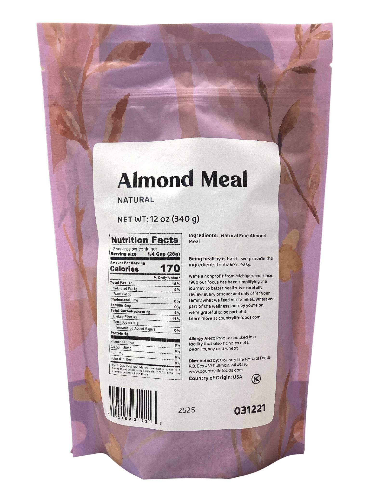 Almond Meal, Fine Ground, Natural, Nuts - Country Life Natural Foods
