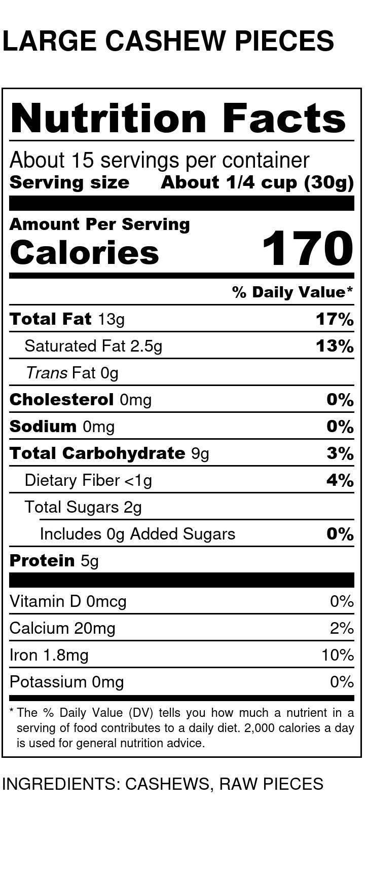 Cashews, Large Pieces, Organic, Nuts - Country Life Natural Foods