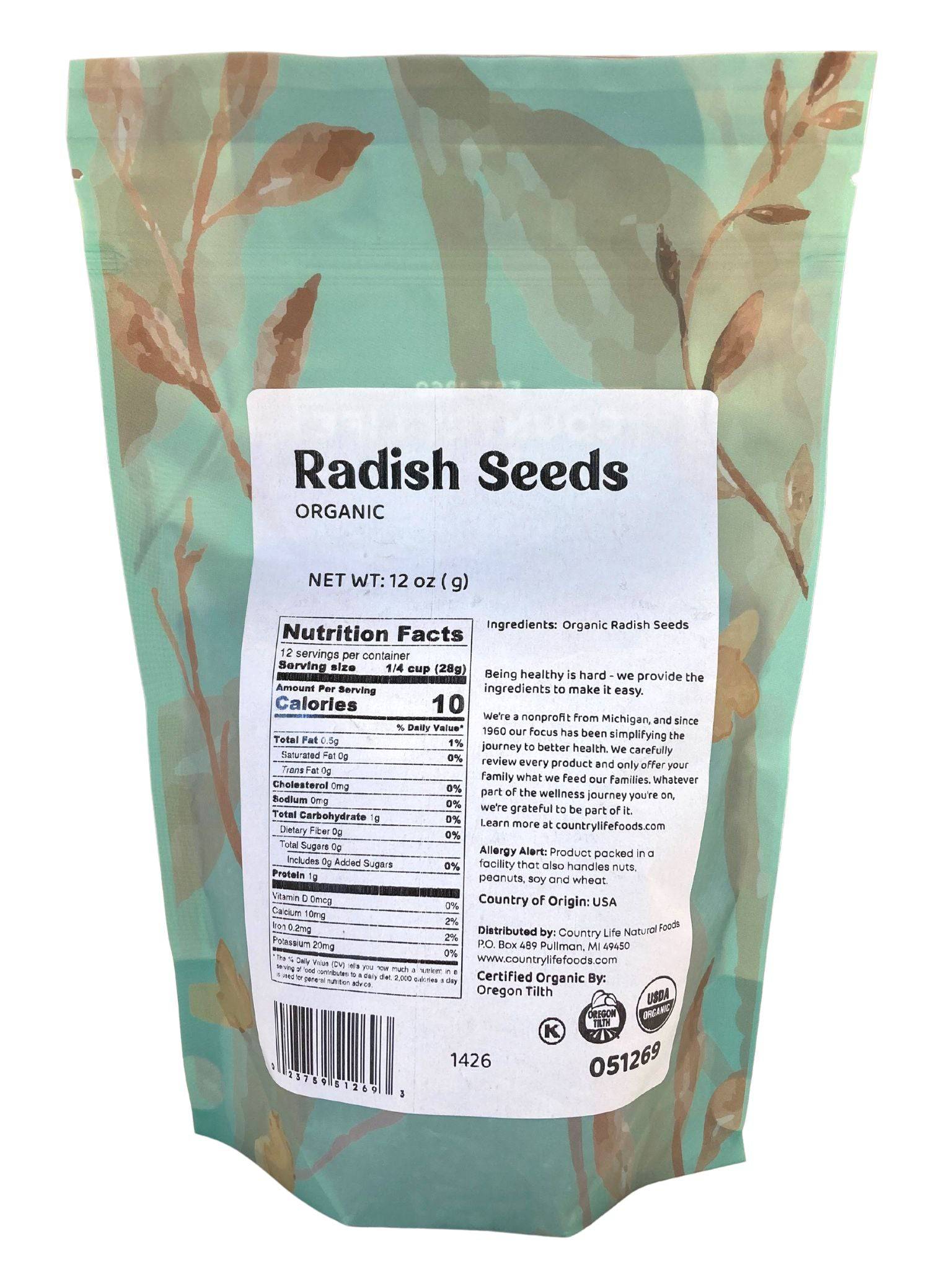 Radish Seeds, Organic, Seeds - Country Life Natural Foods
