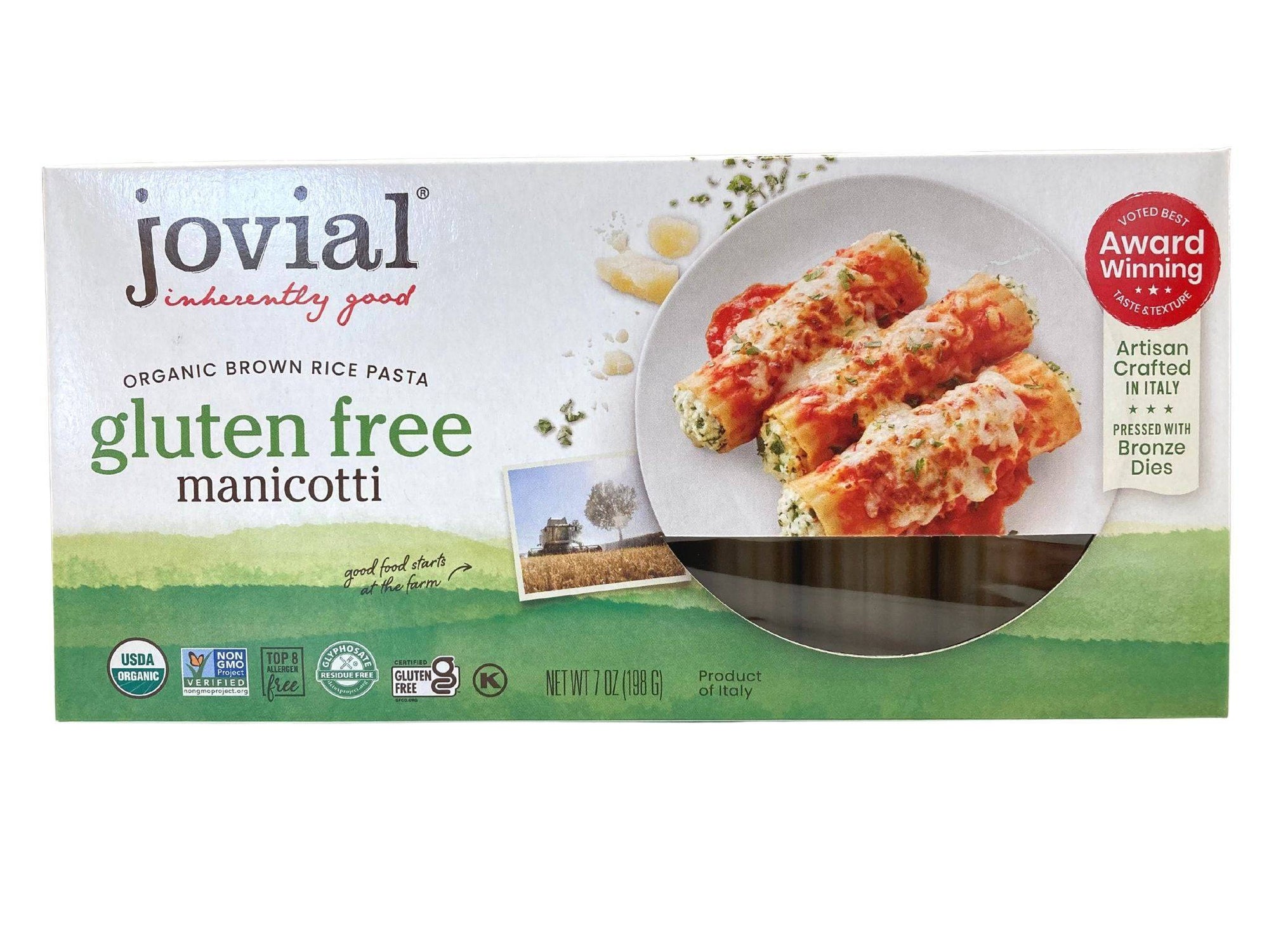 Manicotti, Brown Rice, Organic, Jovial, Gluten-Free, Pasta & Noodles - Country Life Natural Foods