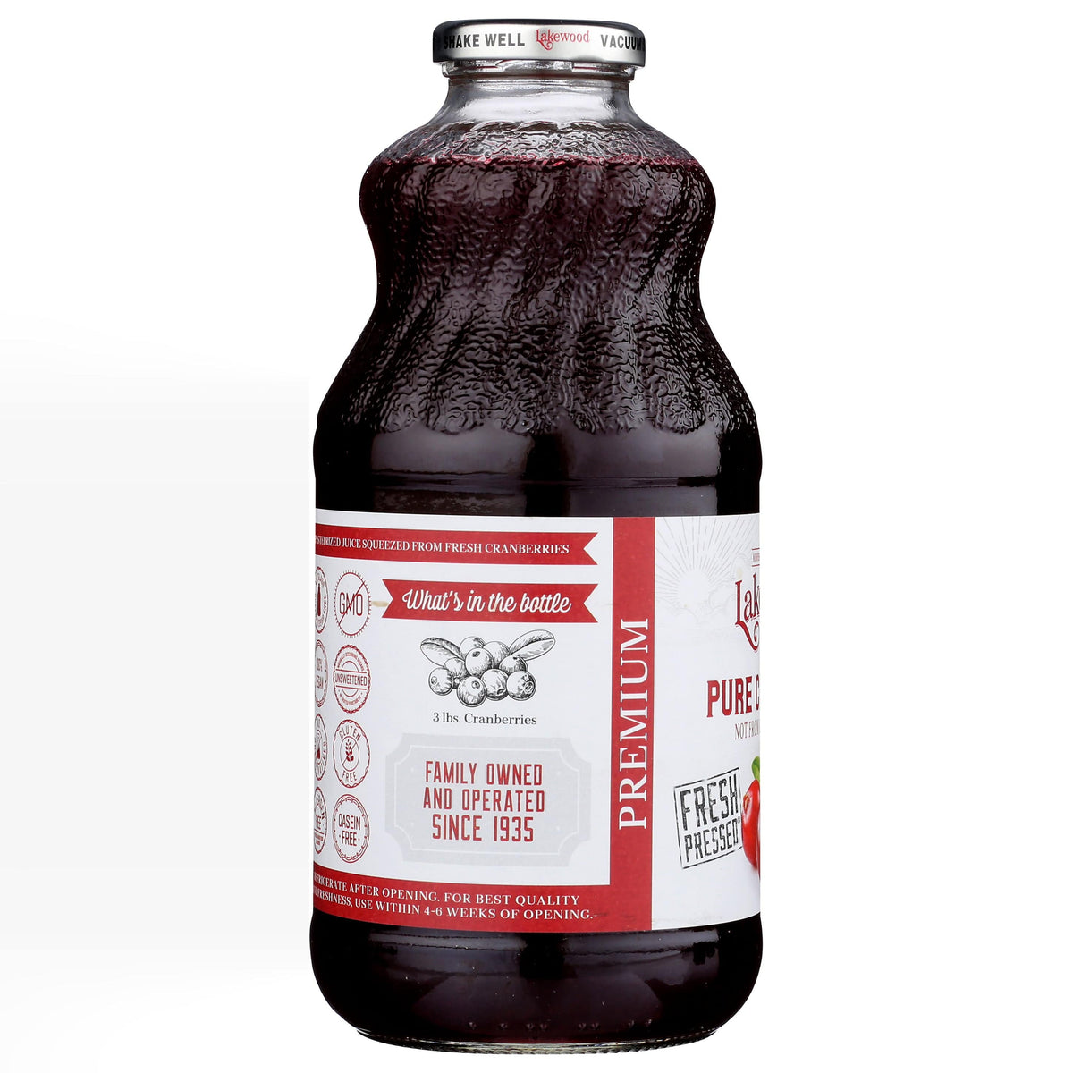 Cranberry Juice, Pure, Lakewood, Juice - Country Life Natural Foods