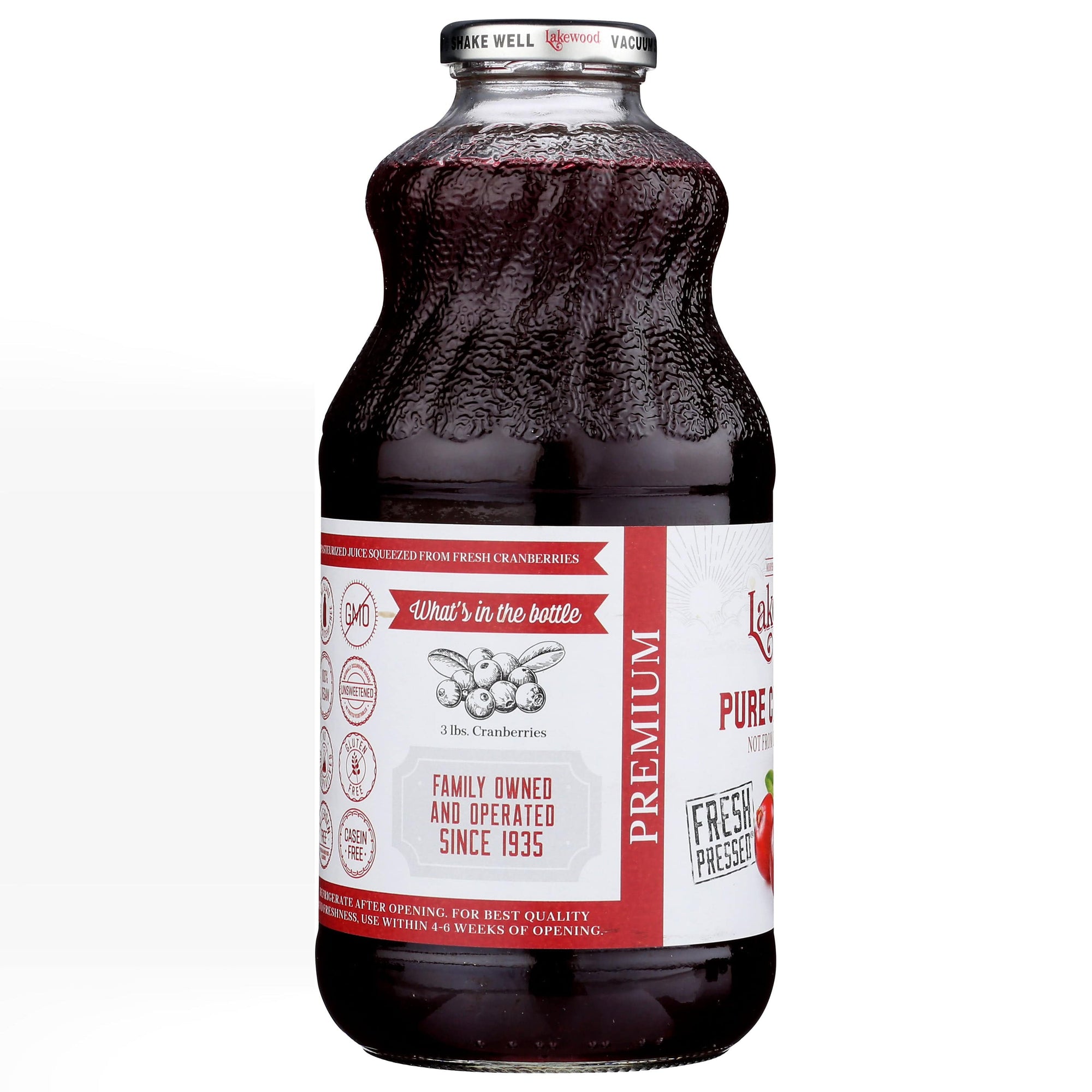 Cranberry Juice, Pure, Lakewood, Juice - Country Life Natural Foods