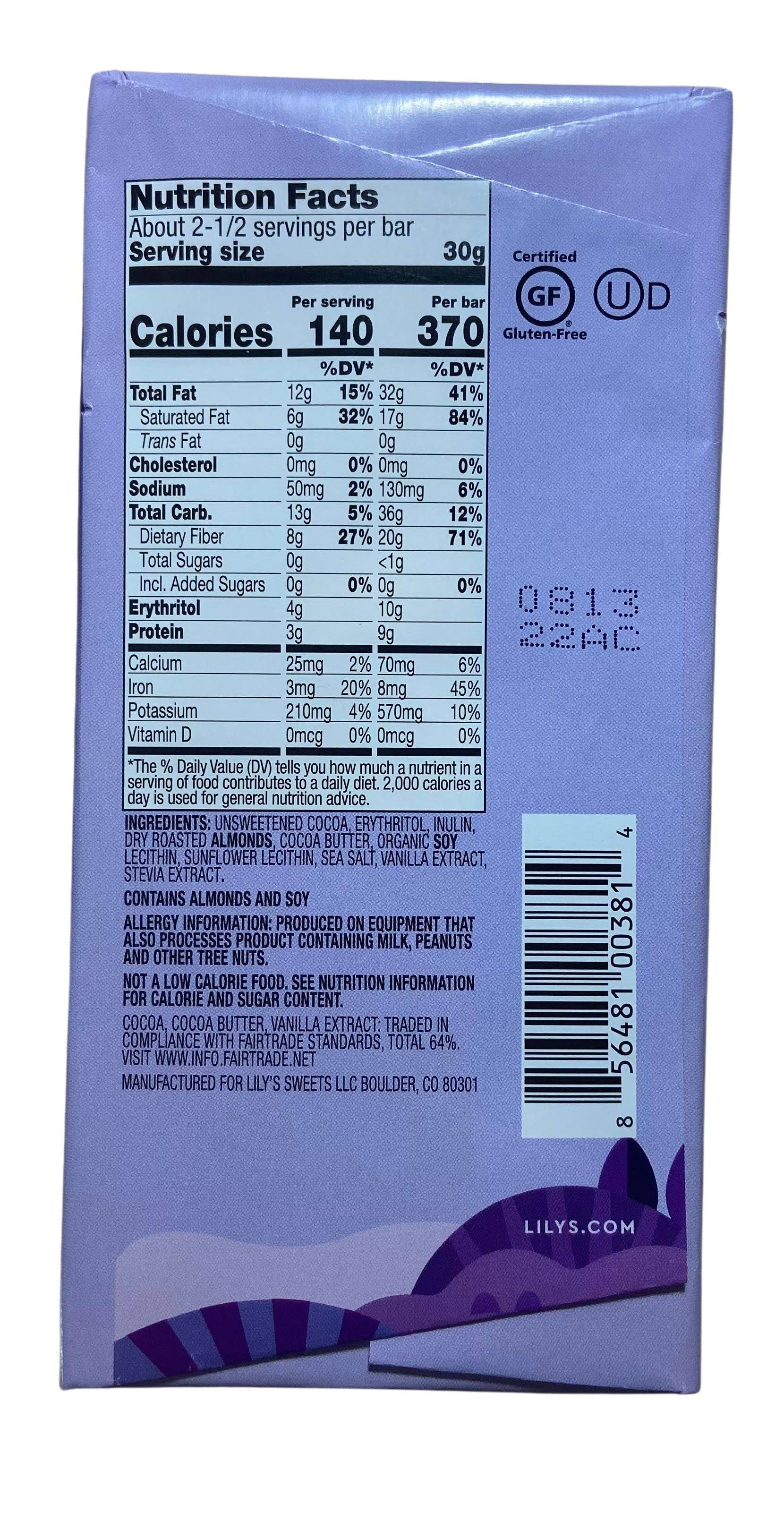 Chocolate Bars, Dark, Stevia Sweetened, Lily's, Chocolate - Country Life Natural Foods