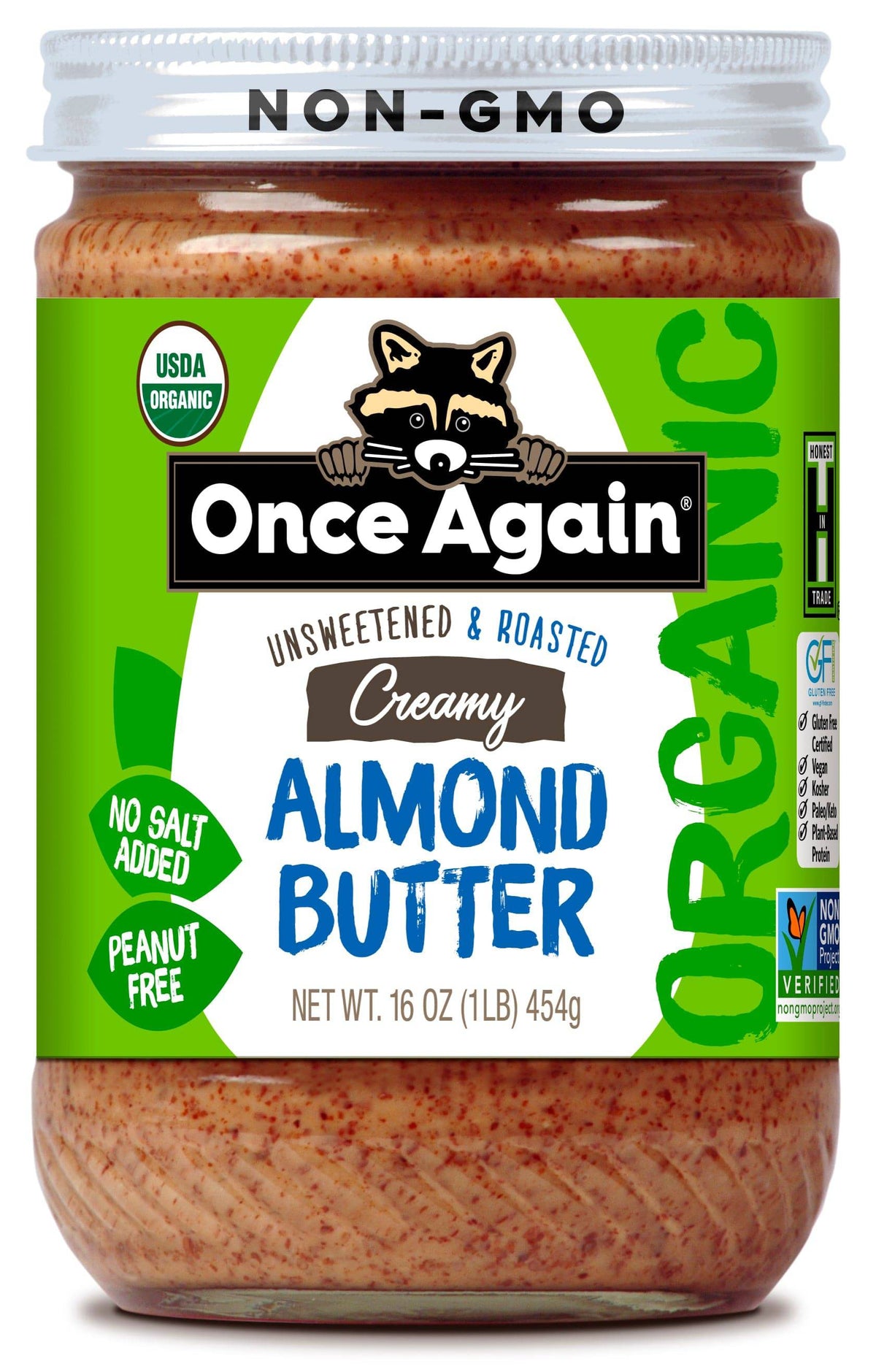 Almond Butter, Creamy, No Salt, Organic, Nut & Seed Butters - Country Life Natural Foods
