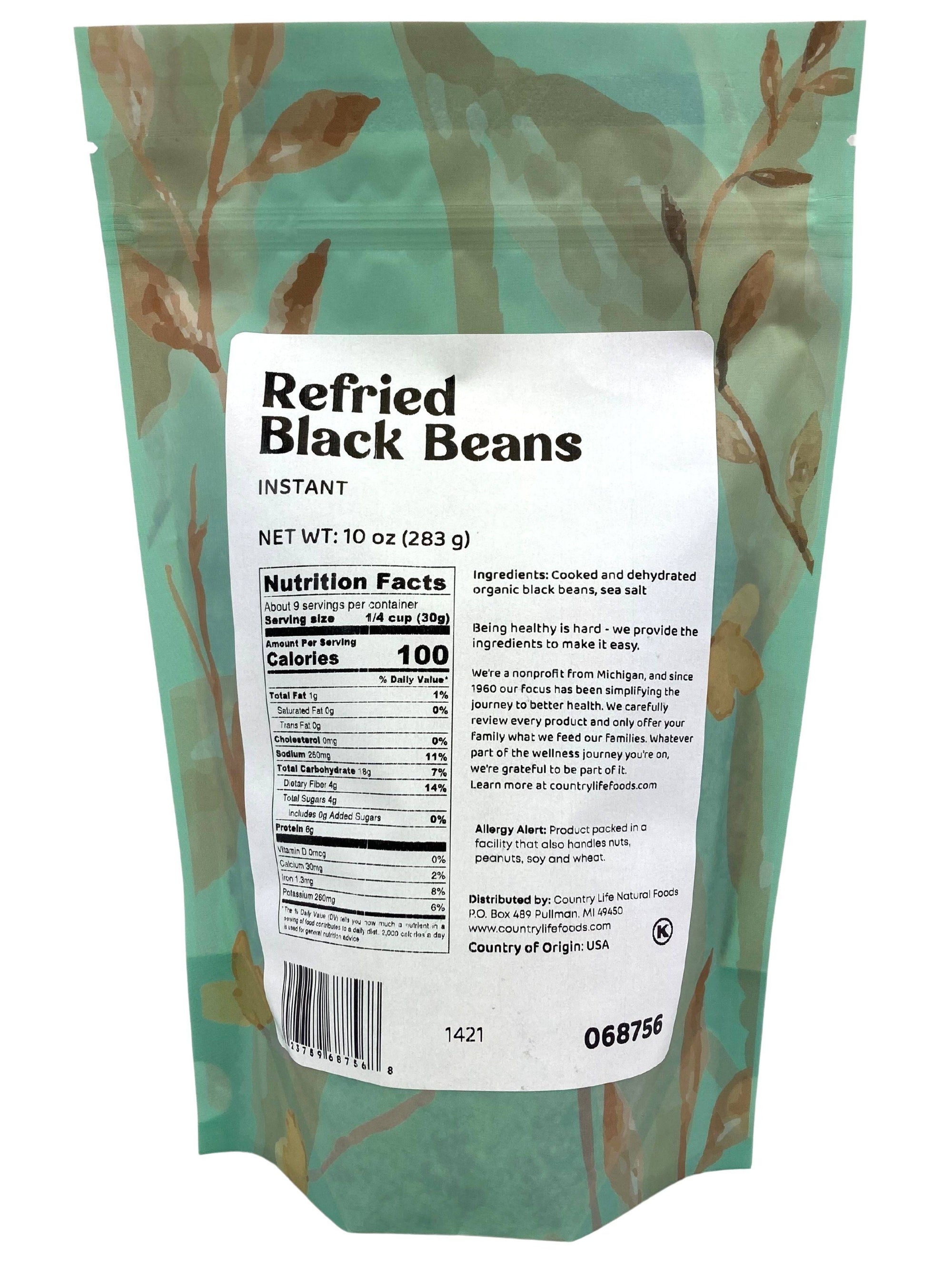 Black Beans, Instant, Organic, Low Salt, Beans - Country Life Natural Foods