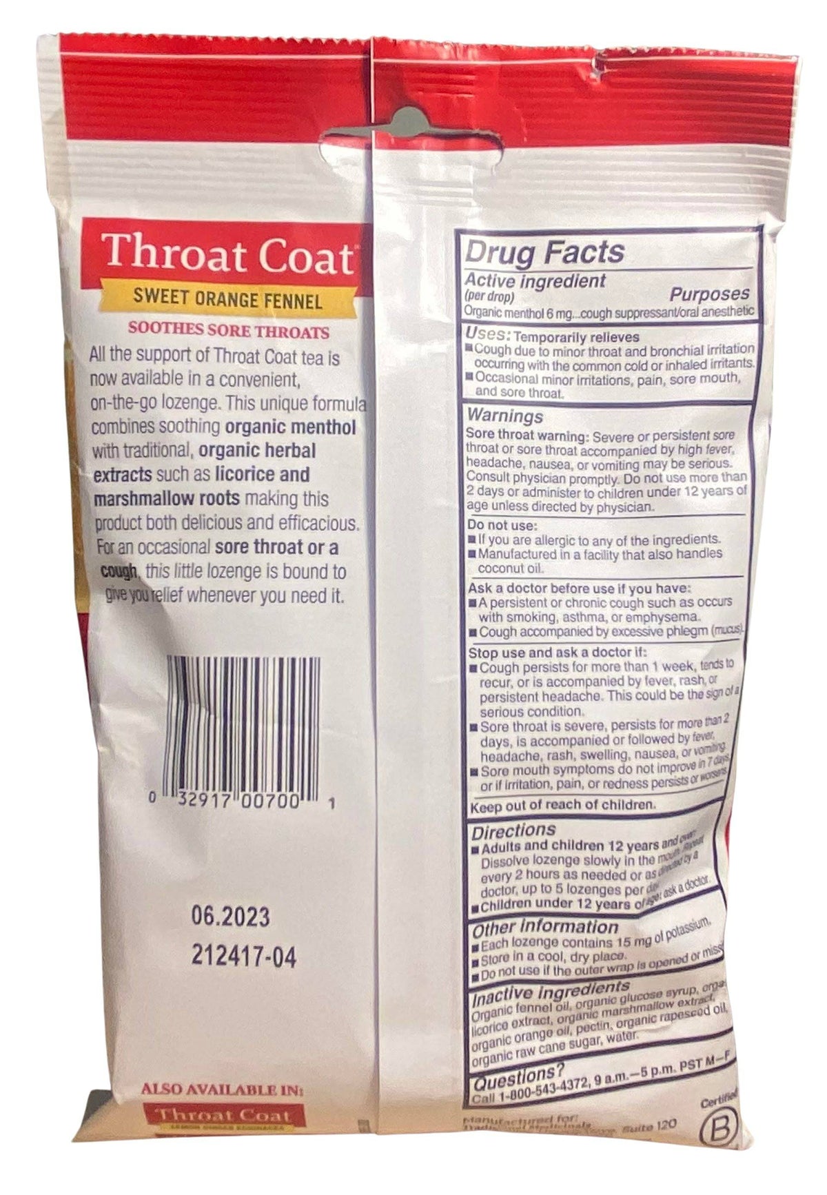 Throat Drops, Organic - Traditional Medicinals, Vitamins & Supplements - Country Life Natural Foods