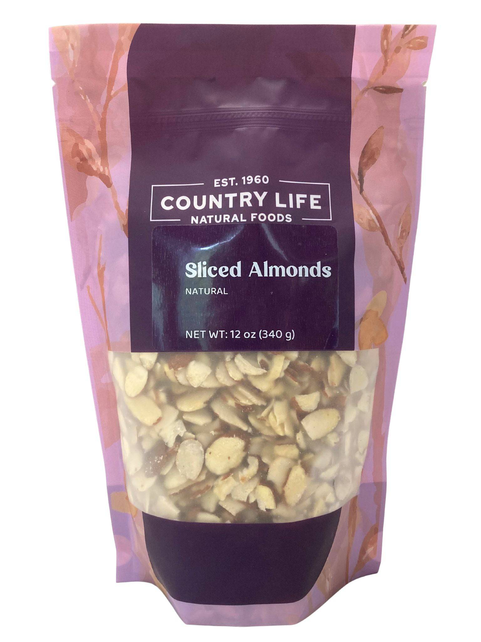Almonds, Sliced, Natural, Nuts - Country Life Natural Foods