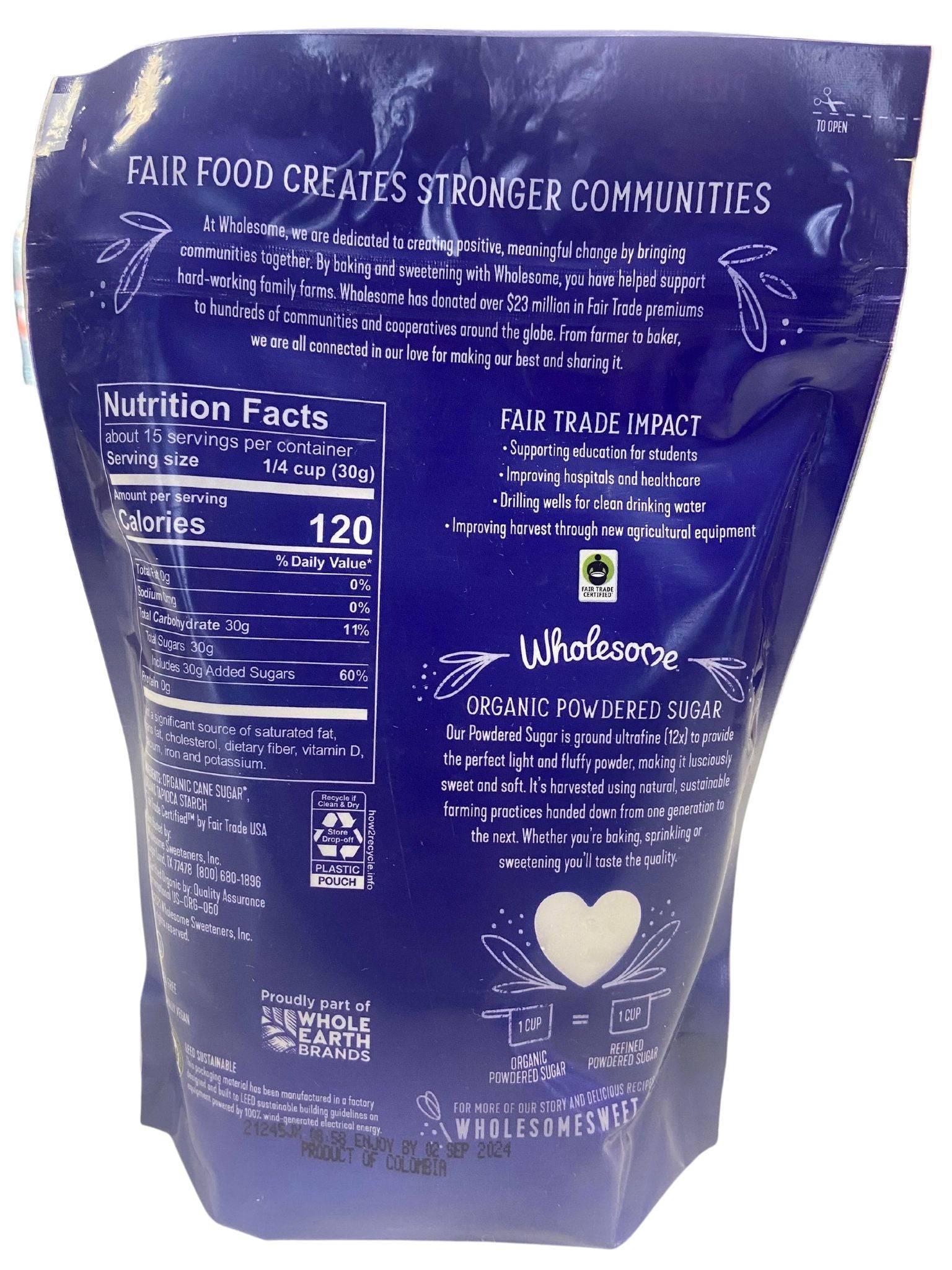 Sugar, Powdered Confectioners, Organic, Cooking & Baking Ingredients - Country Life Natural Foods